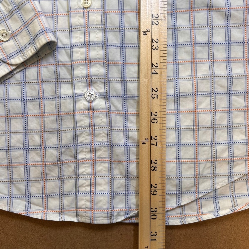 Faconnable Long Sleeve Button Up Shirt USA 100% Cotton Mens 15R White w/Plaid - Picture 9 of 13